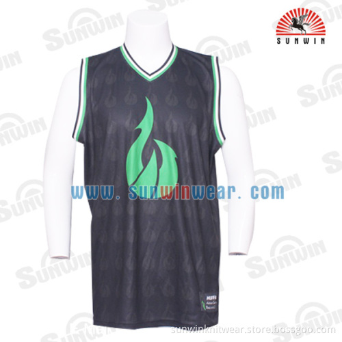 100% polyester mesh sublimation printing sports clothing with uniforms basketball jersey